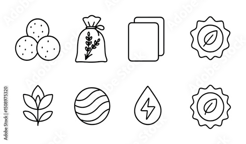 Eco-friendly icons for sustainable living and organic products design