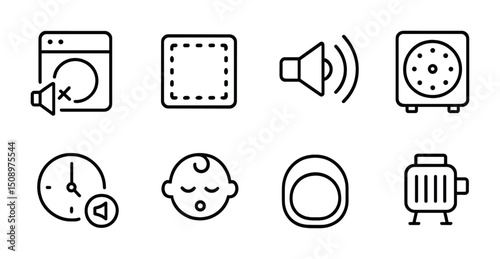 Audio and silence concepts illustrated with minimalist icons