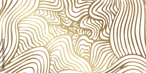 gold abstract wavy lines pattern