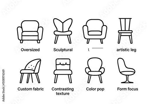 Modern chair design styles featuring sculptural and oversized concepts for interior inspiration