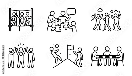 Team building and collaboration concept for group activities and communication design