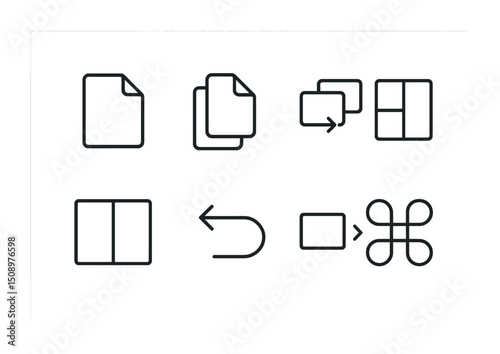 Minimalist icon set for user interface and design projects
