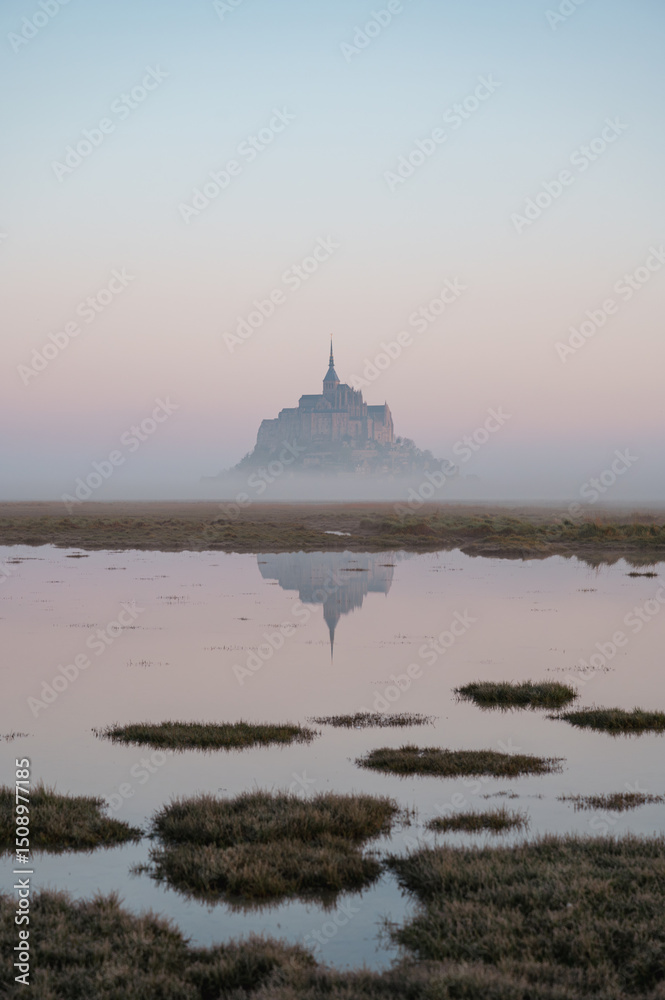 Obraz premium Mont Saint-Michel Abbey and Village, Normandy, France