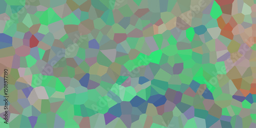 Colorful mosaic composition a digital illustration displaying shades of green blue and brown with subtle red hues in a geometric arrangement