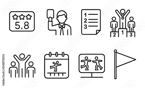Achievement icons for business success and recognition concepts