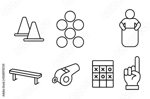 Sports and physical education symbols for coaching and training materials