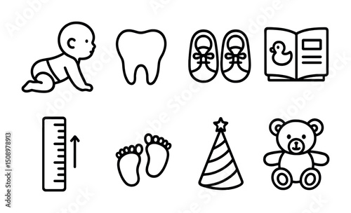 Baby milestones series: growth, learning, and play elements for design