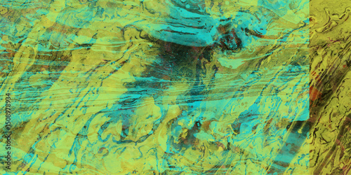 Abstract colorful artwork featuring a blend of textures and vibrant hues representing the fusion of elements and showcasing artistic layers in a digital composition