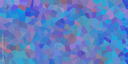 Blue and purple geometric cell structure illustration artistic design decorative pattern for science medical biology research education and more uses