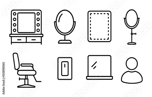 Beauty salon essentials icons for design and decoration projects