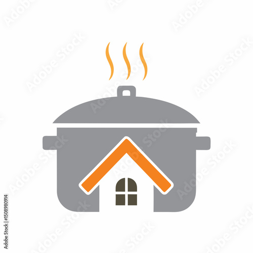 Minimalist Homemade Food Vector Symbol.
