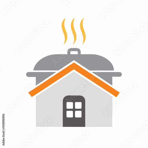 Minimalist Homemade Food Vector Symbol.