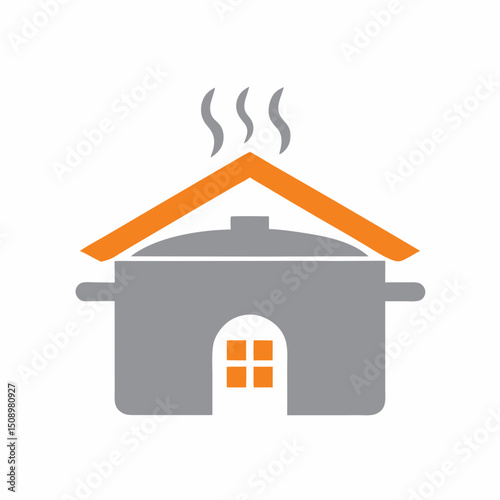 Minimalist Homemade Food Vector Symbol.