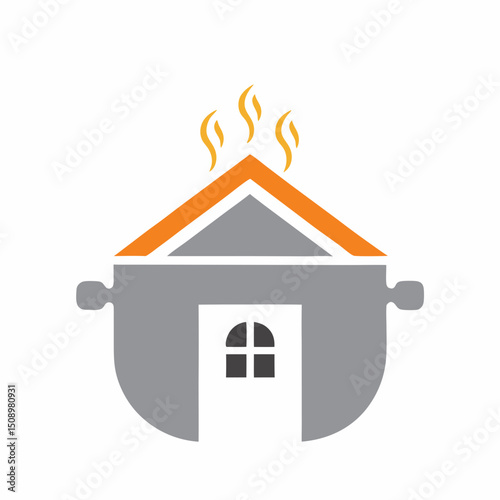 Minimalist Homemade Food Vector Symbol.