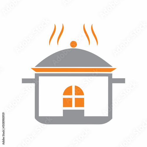 Minimalist Homemade Food Vector Symbol.