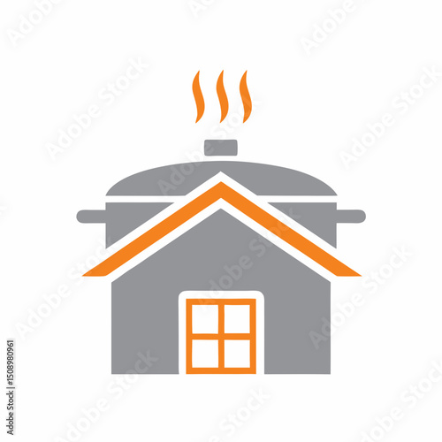 Minimalist Homemade Food Vector Symbol.