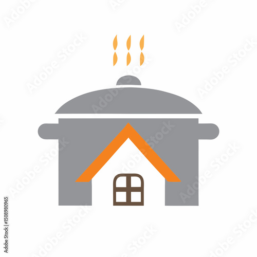 Minimalist Homemade Food Vector Symbol.