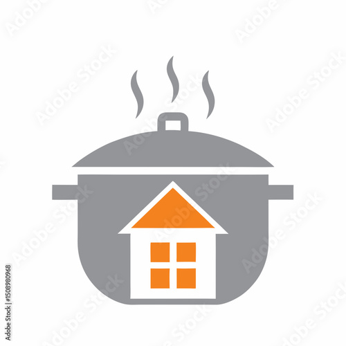 Minimalist Homemade Food Vector Symbol.