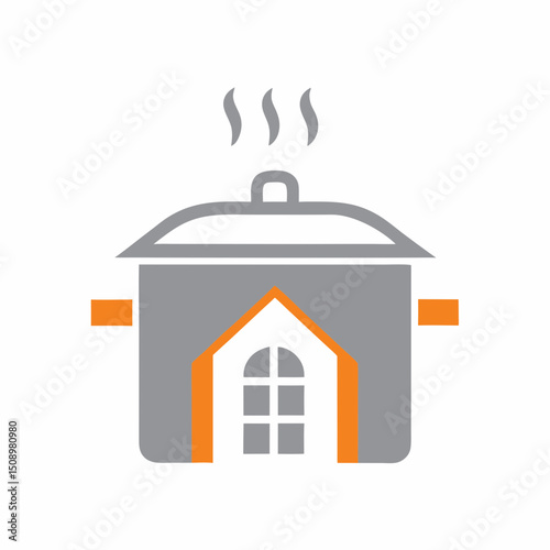 Minimalist Homemade Food Vector Symbol.