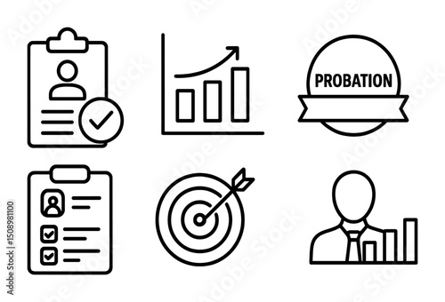 Business performance and employment concepts with graphs and targets