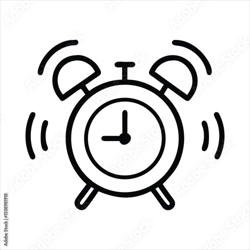 Alarm Clock Ringing  High Quality Vector Illustration
