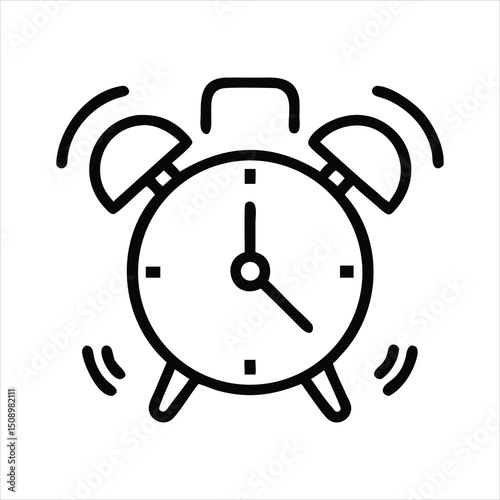 Alarm Clock Ringing  High Quality Vector Illustration
