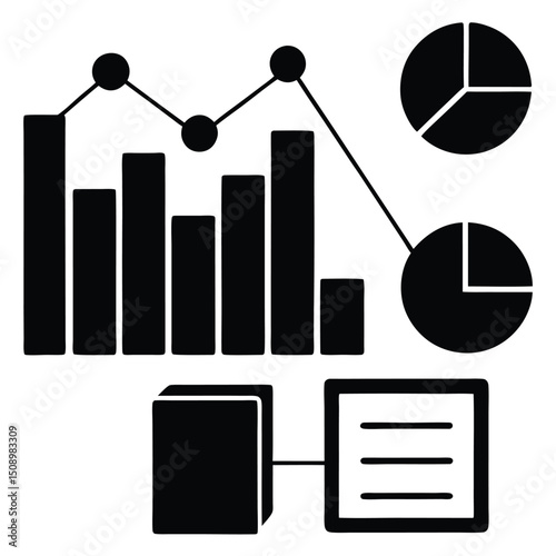 Data Analyst element isolated market research data on white background