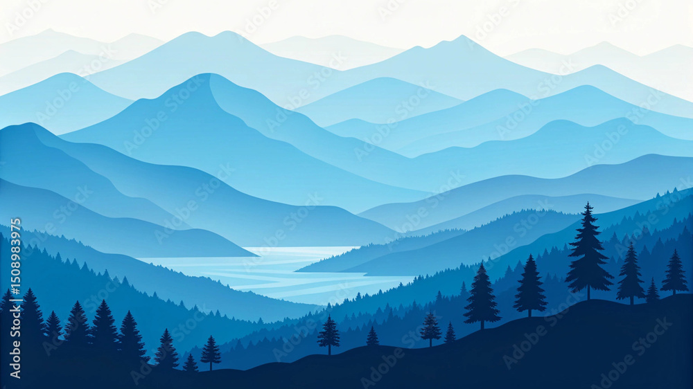 Obraz premium Flat White And Navy Blue Light Image For Background Design
