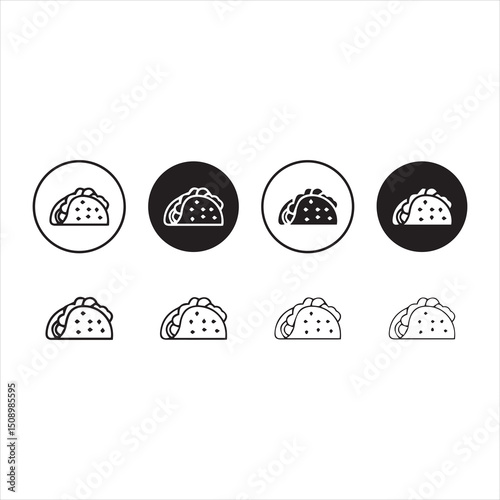 Soft taco partially open, showing an even distribution of meat and fresh vegetables, food illustration vector