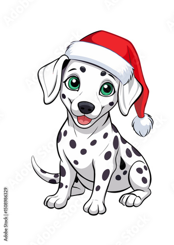 dog wearing santa hat