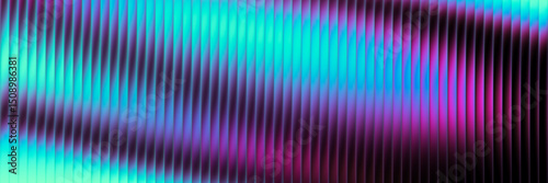 Futuristic neon texture with vibrant shades of blue green gradients and bright smooth fluted vertical lines. Bold dynamic design blending smooth tones and radiant colors for modern visual art project