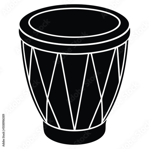 African Conga Drum Rhythmic Percussion Instrument Icon