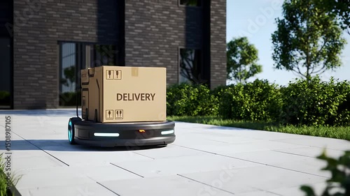 Autonomous Delivery Robot Transporting Package to Home
