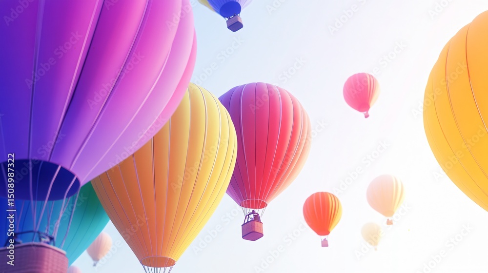Naklejka premium colorful hot air balloons