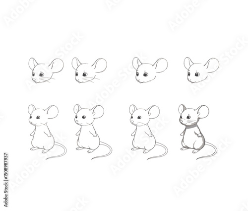 Step-by-Step Guide Drawing Adorable Mice - Easy Cartoon Mouse Drawing Tutorial for Beginners