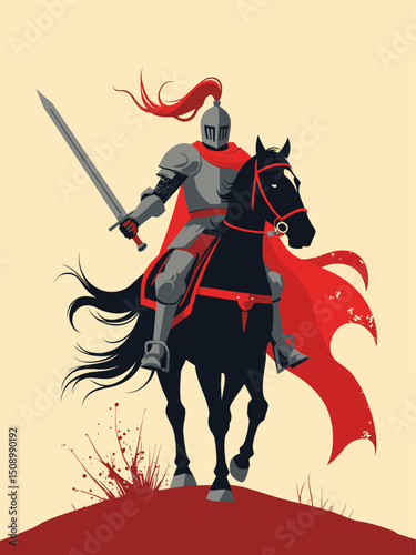  a invincle knight on the war battle, holding sword,ultra