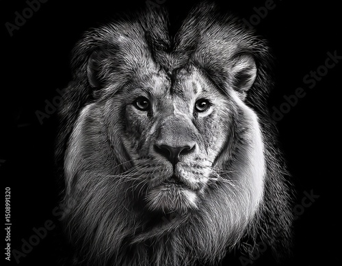 jungle lion studio silhouette photo black white vintage backlit portrait motion contour tattoo