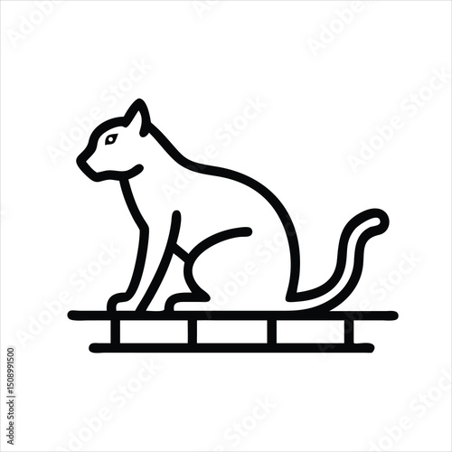 Cat Sitting  High Quality Vector Illustration
