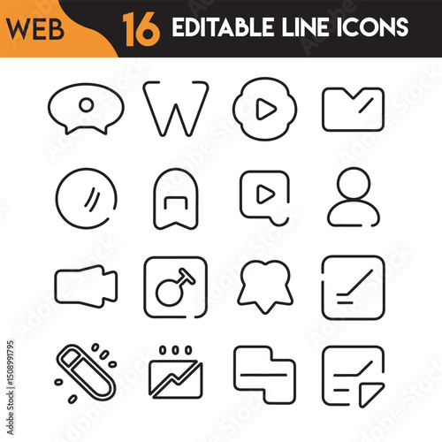 Professional Website Icons Pack – Vector Line Style for Developers.