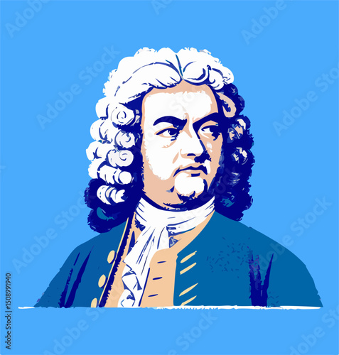 Portrait of George Frideric Handel, Baroque Composer