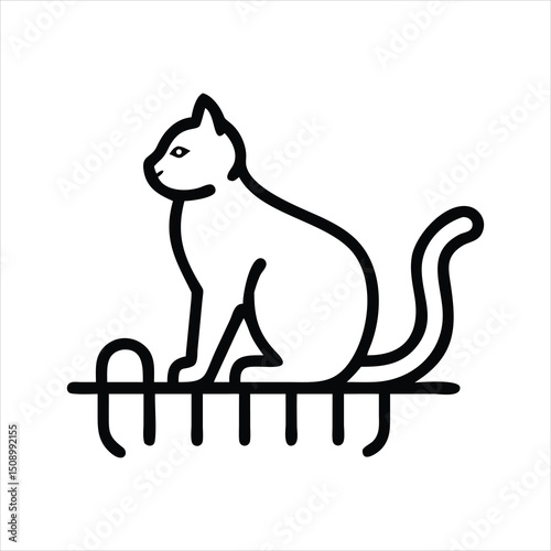 Cat Sitting  High Quality Vector Illustration