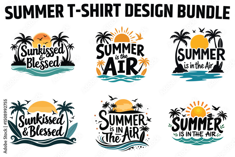 Fototapeta premium summer t-shirt design bundle