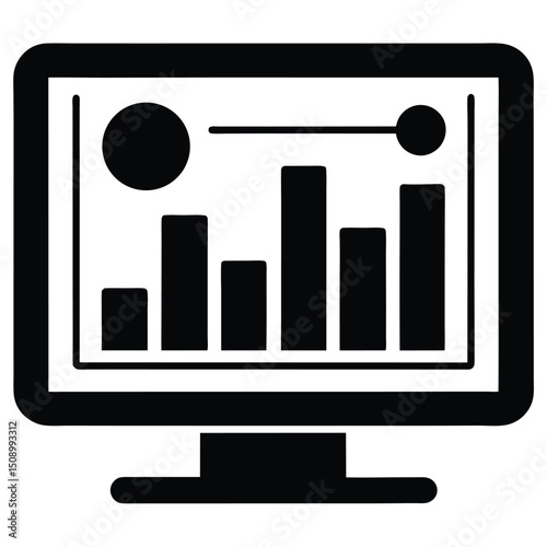 Data Analyst element isolated sales performance dashboard on white background