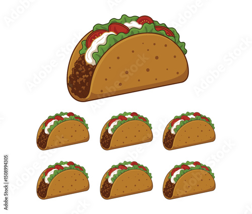 Delicious Tacos A Collection of Seven Tasty Taco Illustrations