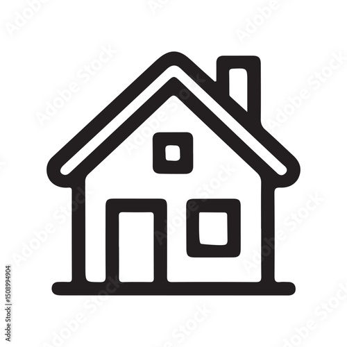 House linear icon with editable stroke silhouette vector illustration on white background