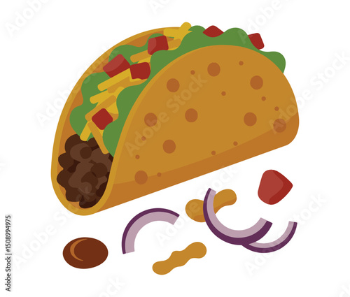 Delicious Taco Illustration A Vibrant Image of Mexican Cuisine