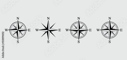 Four Variations of a Classic Black Compass Rose
