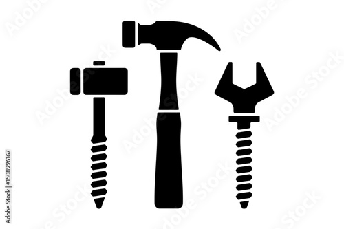 Illustration of various repair tools set