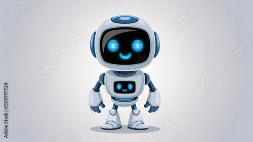 Cute Friendly Robot Character  Digital Avatar  Cartoon Bot  Technology  Future    Friendly