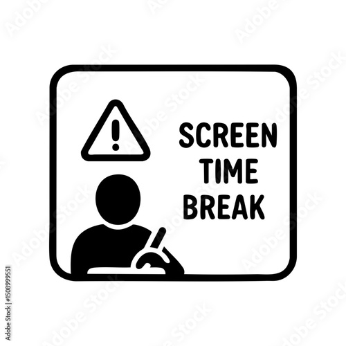 Screen time break reminder pop-up icon